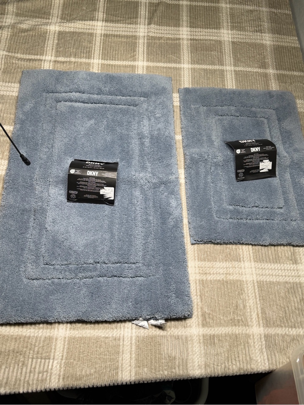 DKNY Plush Bath Rug Set in Dusty Blue